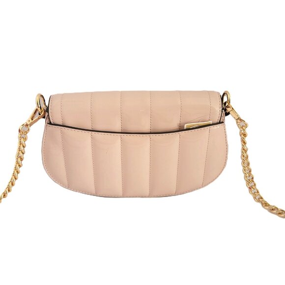 Michael Kors Mila Small Convertible Crossbody Quilted Bag Patent Powder Blush - Picture 5 of 8